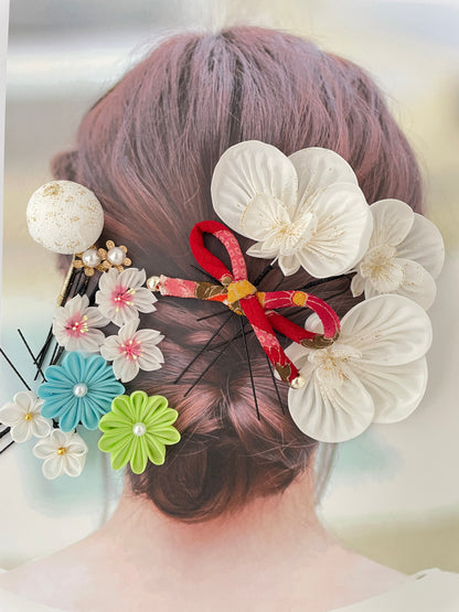 胡蝶蘭髪飾りセット kanzashi